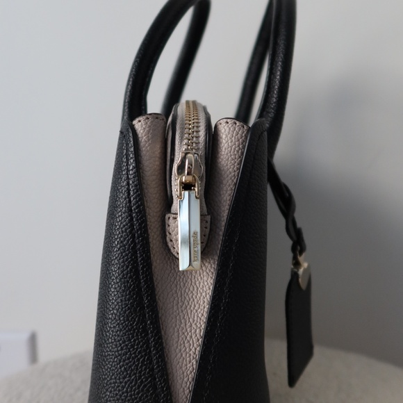 Kate Spade Margaux Mini Leather Satchel Bag - Black/Warm Beige Like New - Picture 6 of 9